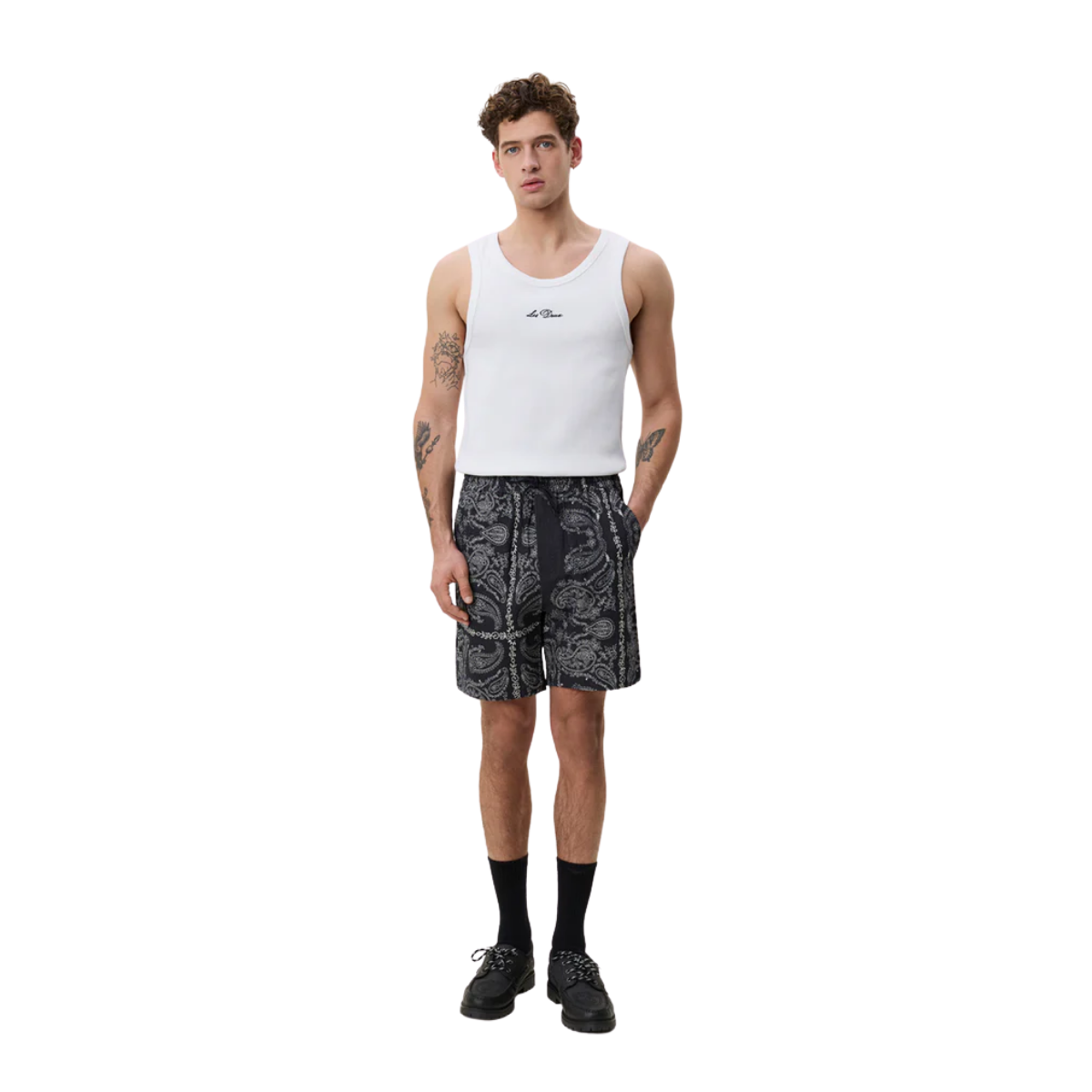 Paisley AOP Shorts - Tap Shoe Black