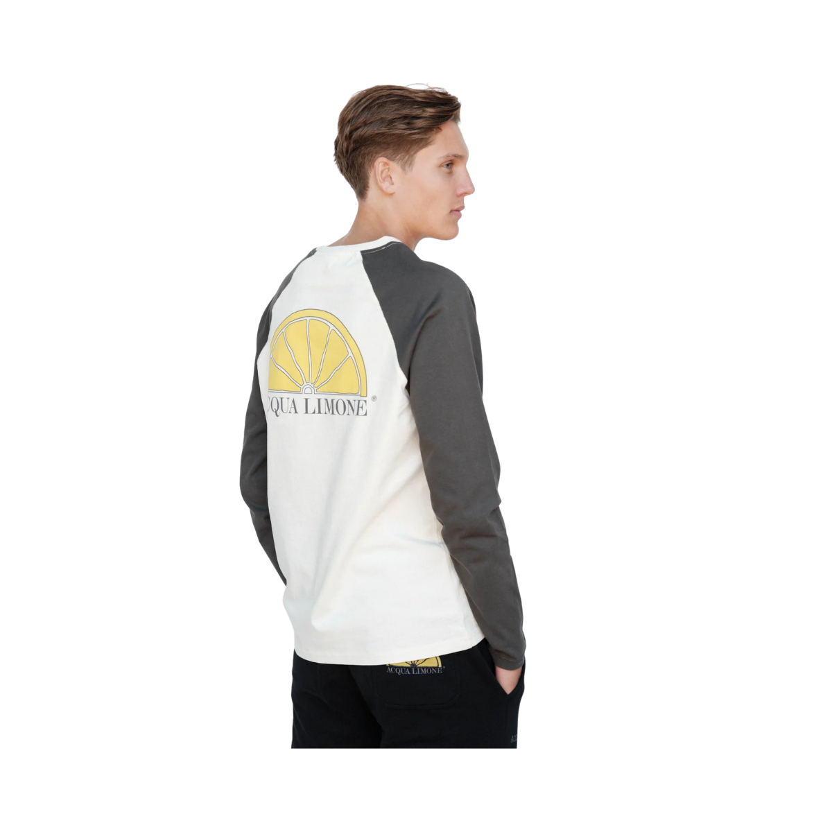 Cropped Varsity LS Tee - Ecru/Anthracite