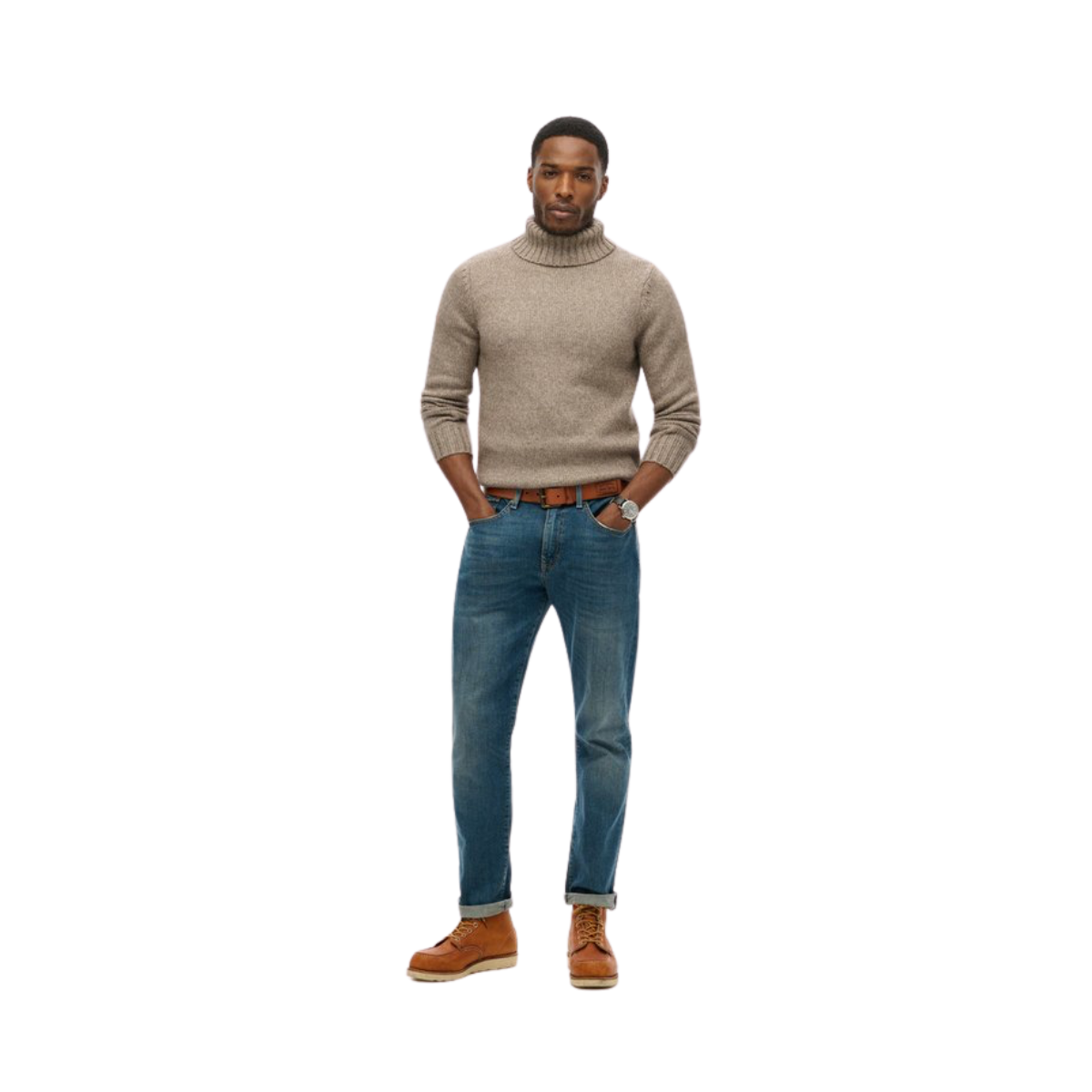 Brushed roll neck jumper - Grey Quartz