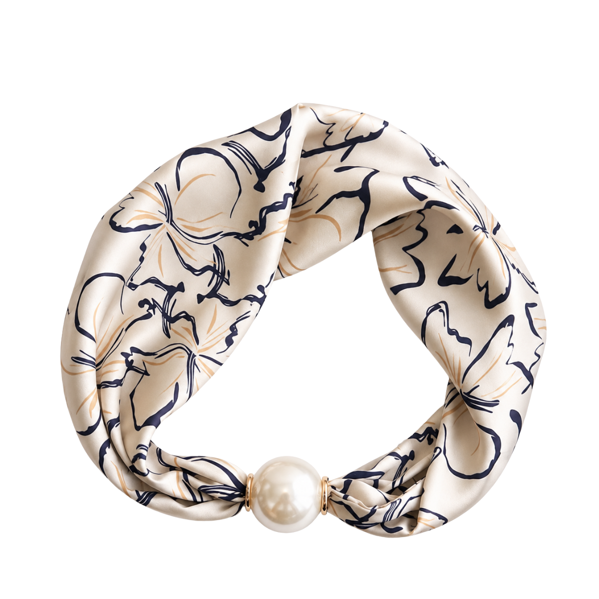 Pärlsilkesscarf - Light Coffee