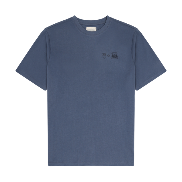 Back Print T-Shirt - Vintage Indigo