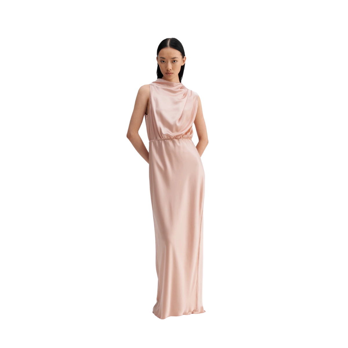 Lima Satin Dress - Dusty Pink