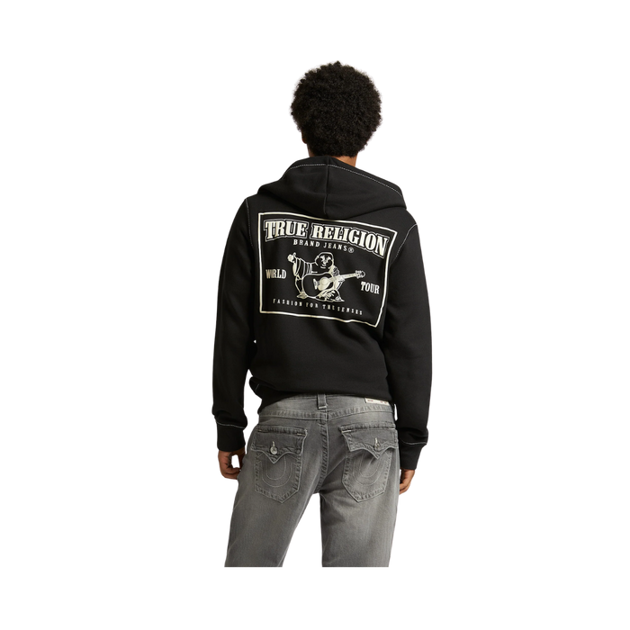 Big T Zip Up Hoodie - Black