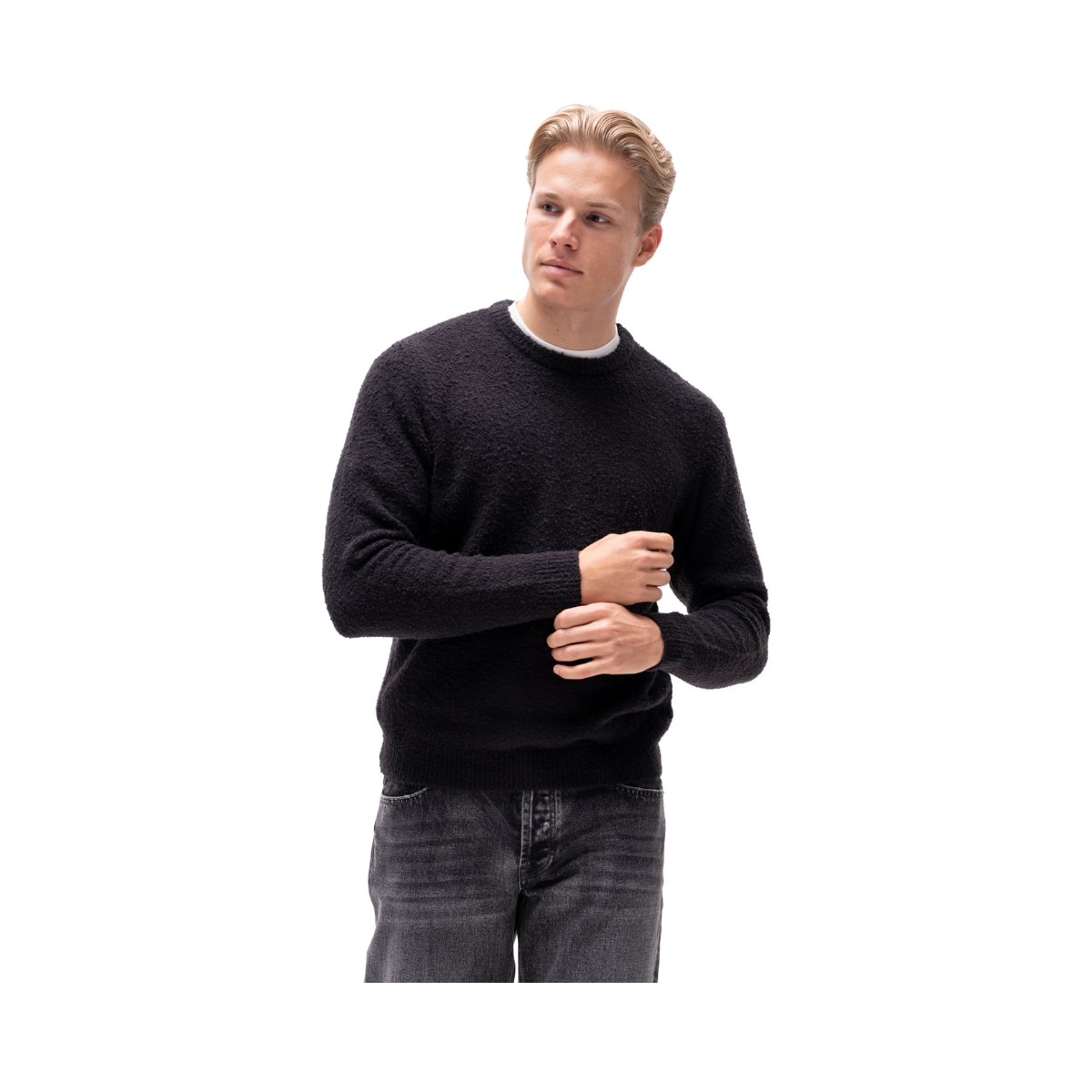 Marcello Crew Neck Knit - Black