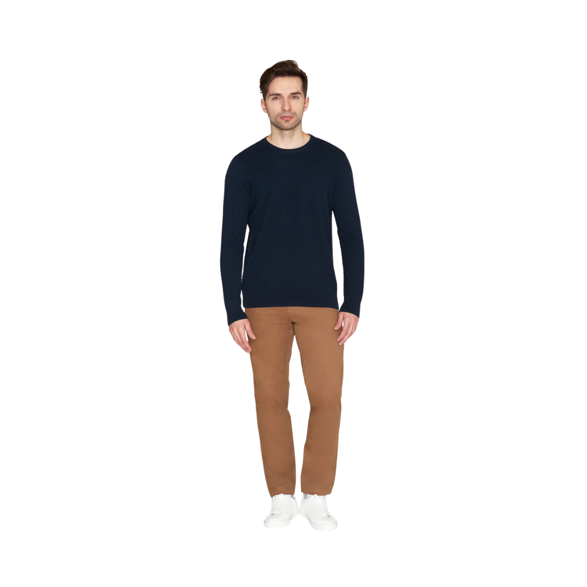 Vagn Reg Bubble Knit Crew Neck - Total Eclipse