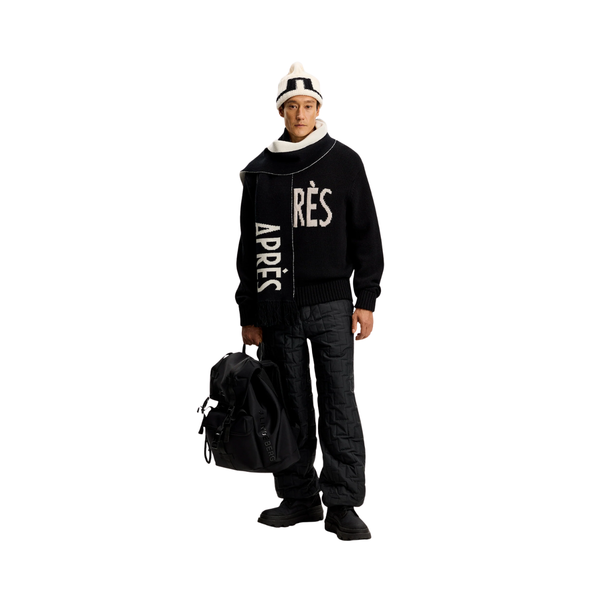 Fabian Graphic Knit Sweater - Black