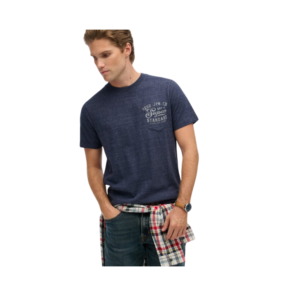 Industrial Relaxed Tee - 1AV Dark Indigo Blue Marl