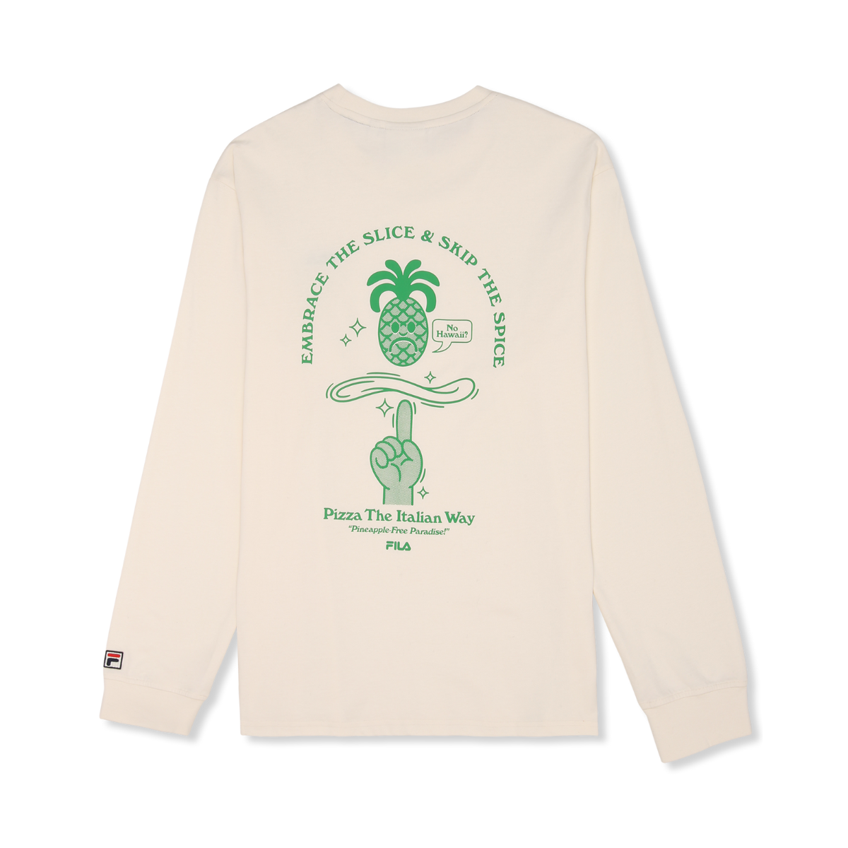 Navigli Pizza Graphic Long Sleeve T-Shirt - Egret