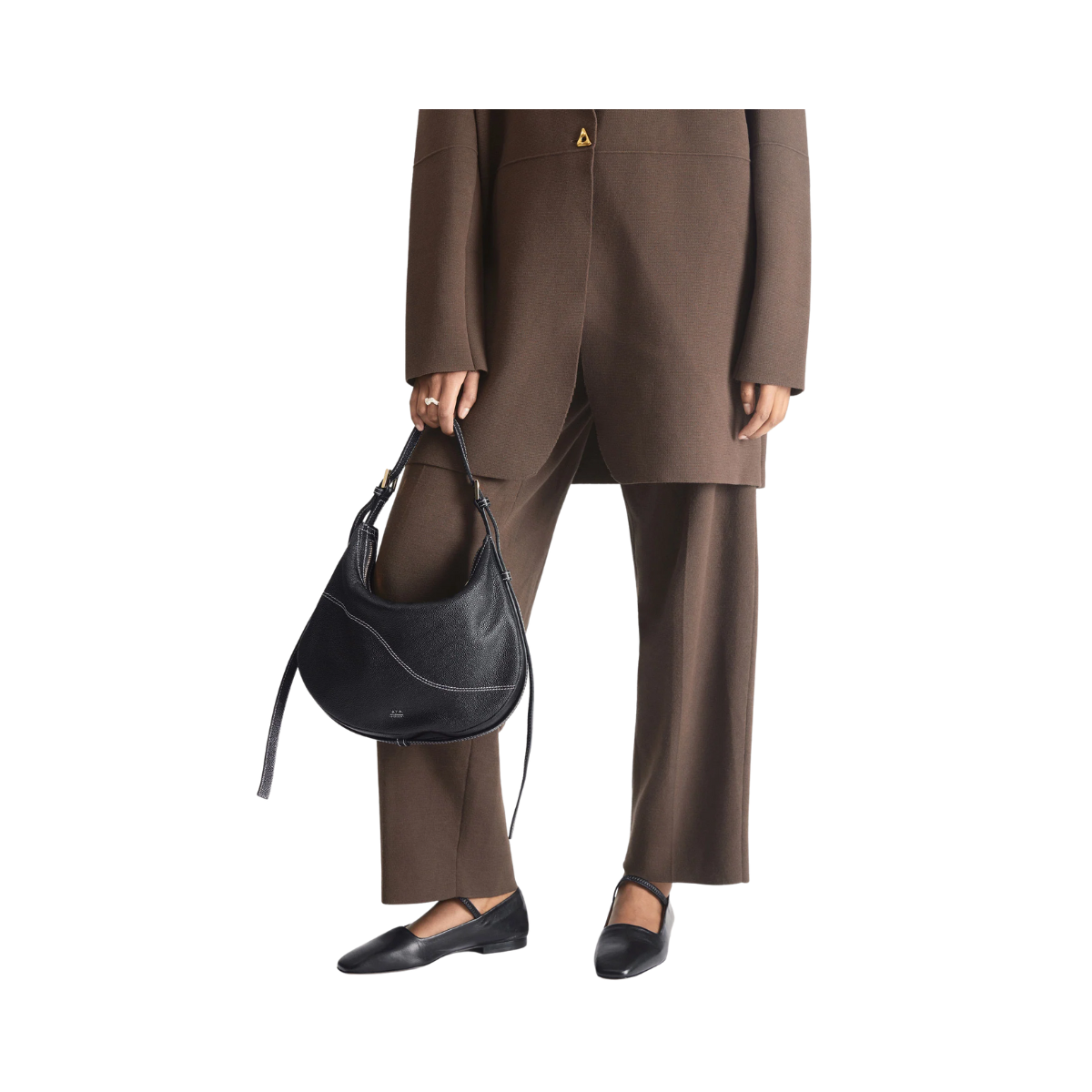 Liveri Leather Small Hobo Bag - Black