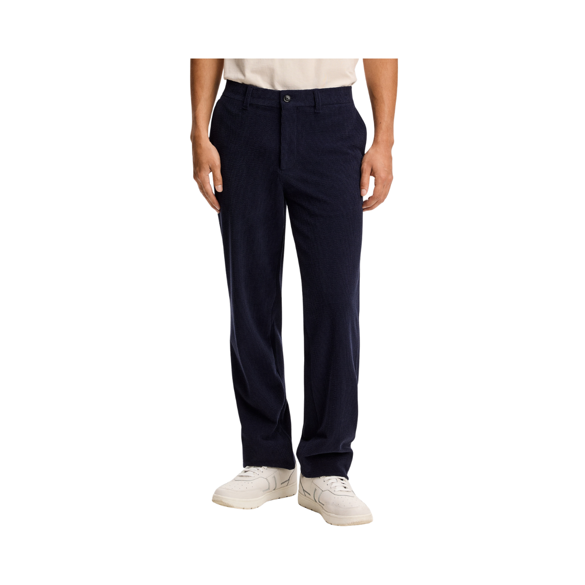 Logan Drape Cord Pants - JL Navy