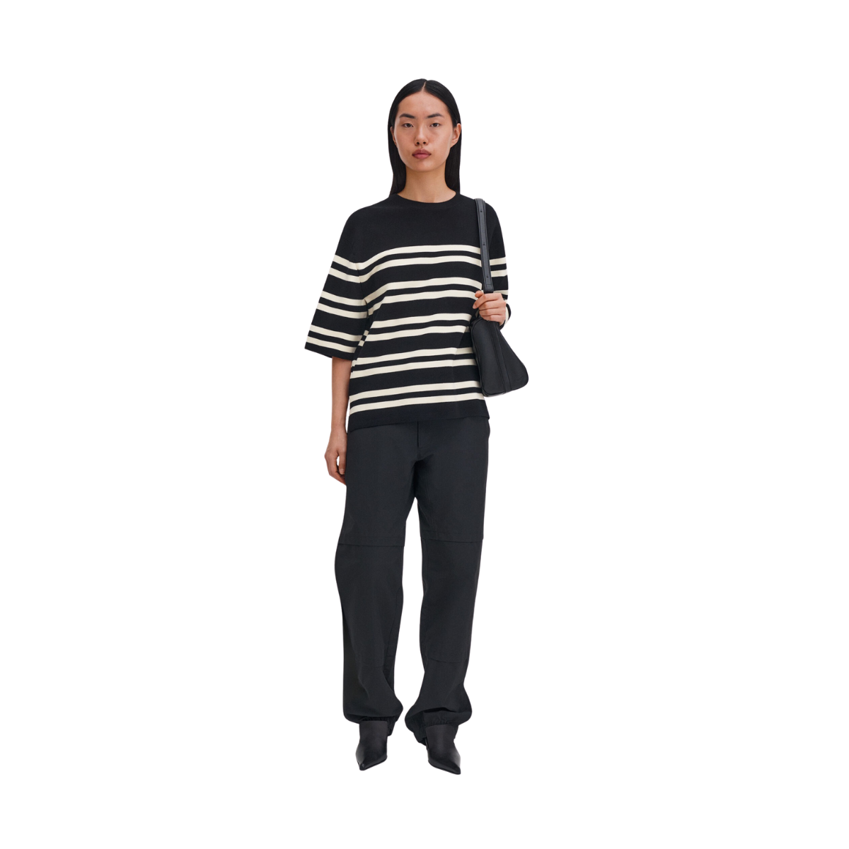Milano Knit T-shirt - 0323 Black/White