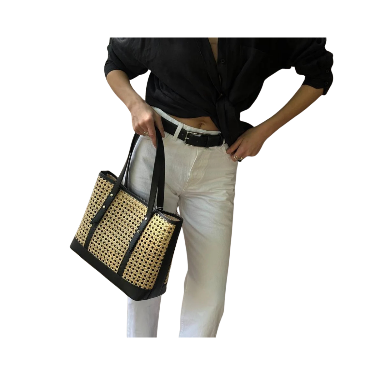 Straw bag Maxi - Black