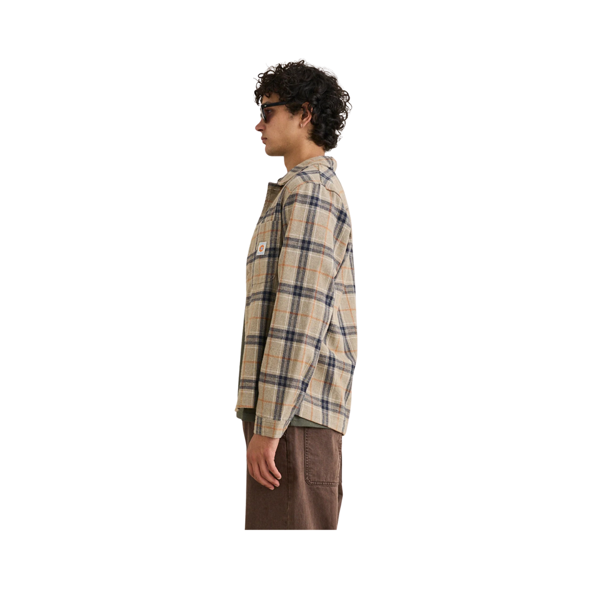 Oscar Check LS Shirt - Stone