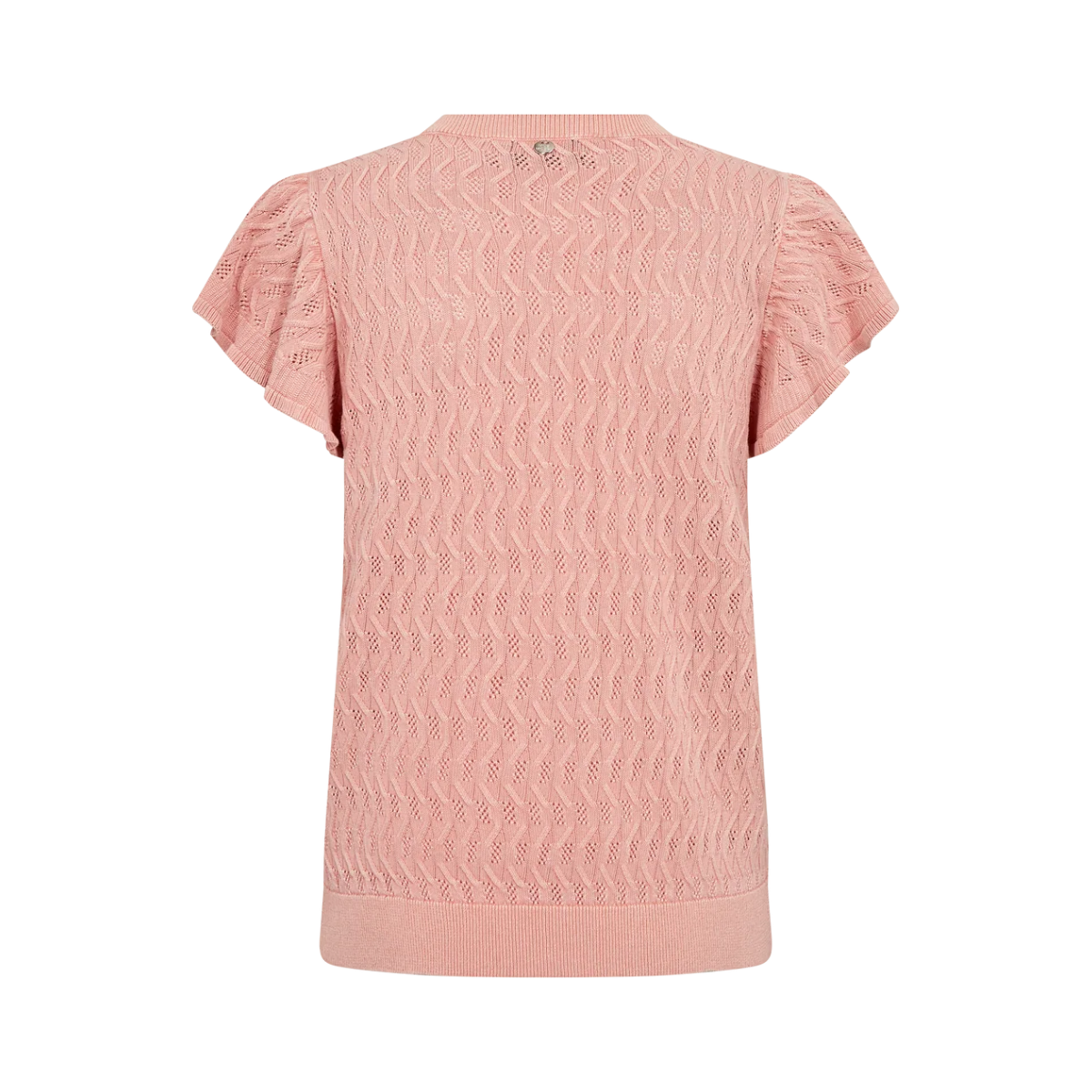 MMGanna Pattern O-Neck Knit Top - Peachy
