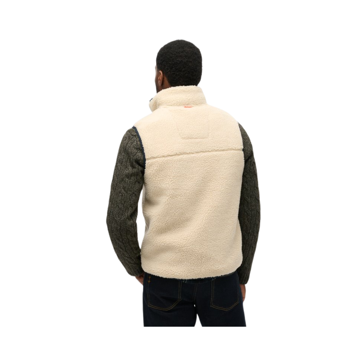Vintage Retro Fleece Gilet - Oatmeal Beige