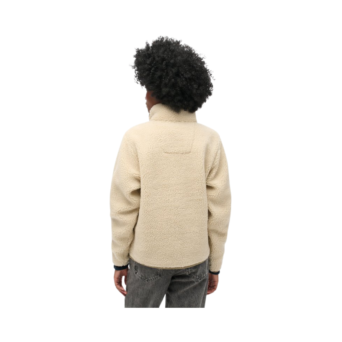 Vintage Retro Half Zip Fleece - 1LG Oatmeal Beige