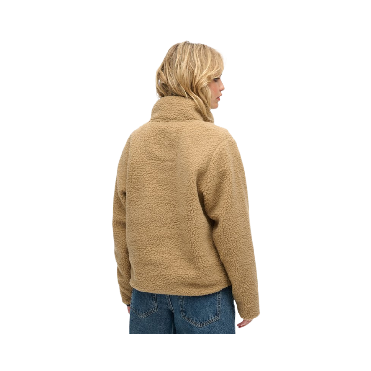 Vintage Retro Half Zip Fleece - 8TU Classic Tan Brown