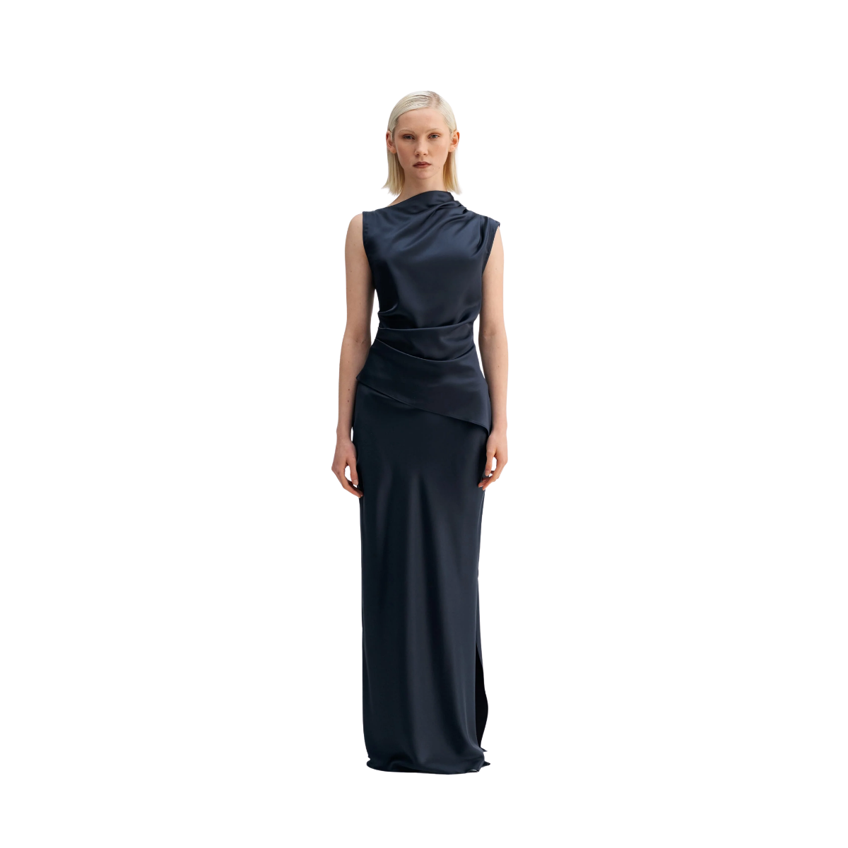 Lizi Satin Tank - Blue Grey