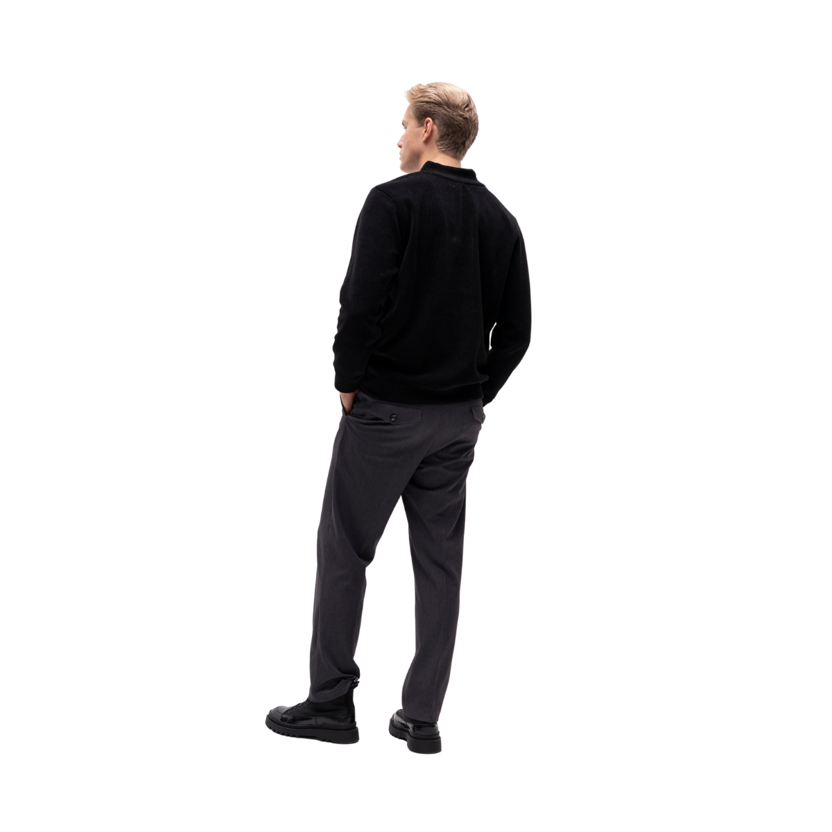 Nathan V-Neck Sweat - Black