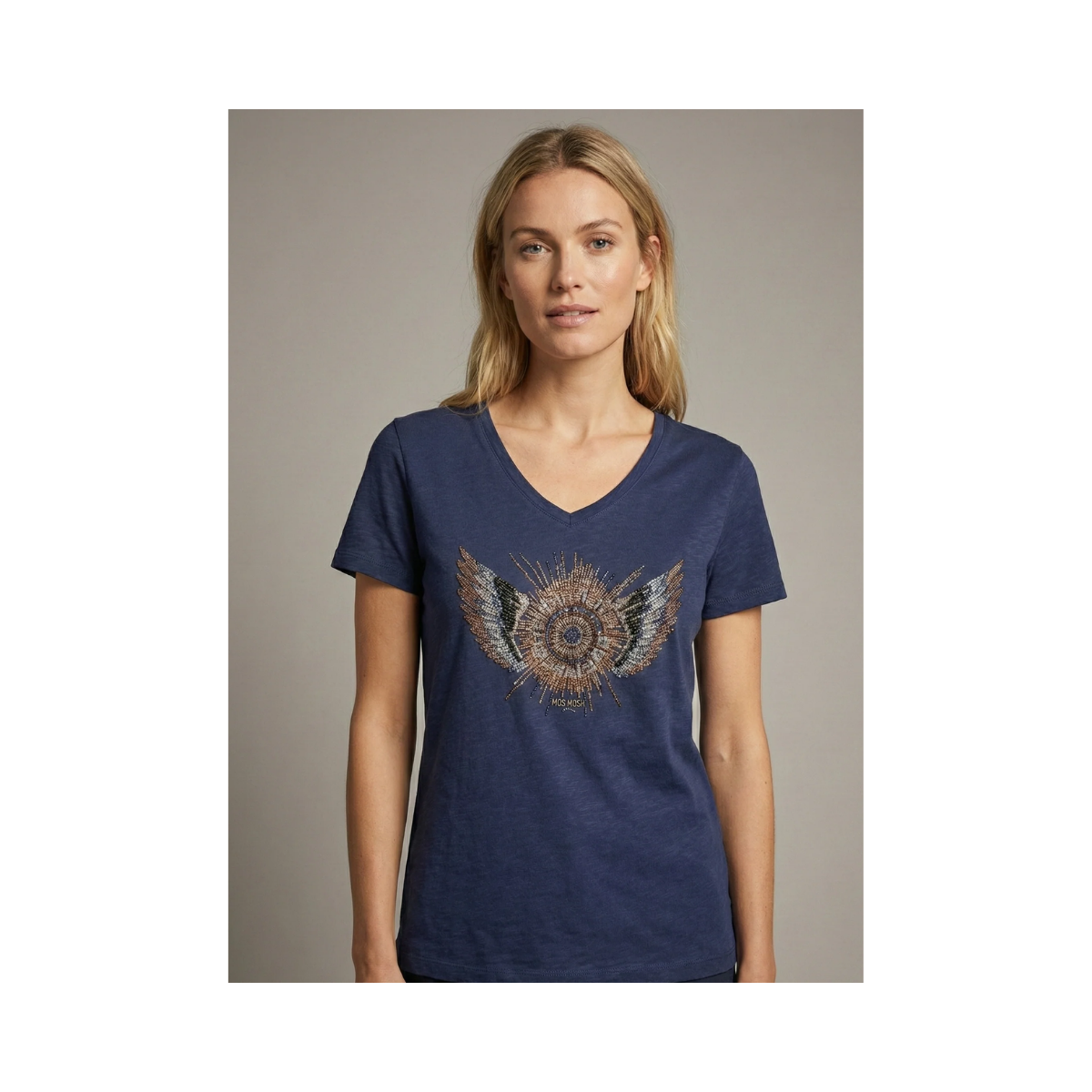 MMRomi Gethi O-SS Glam Tee - Crown Blue