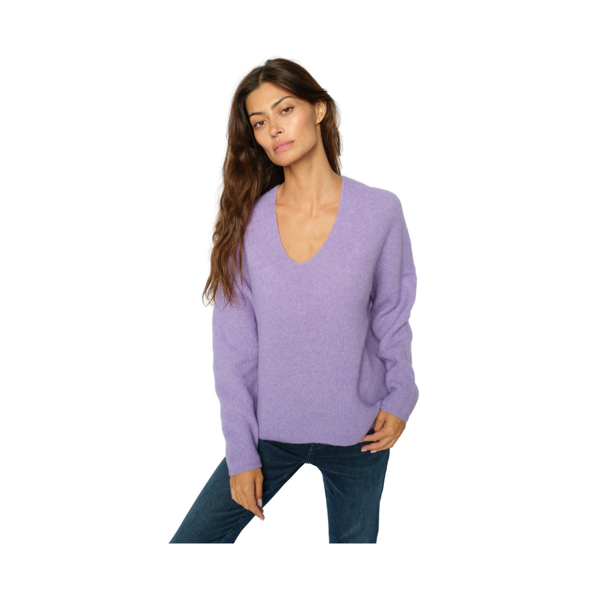 Thora V-Neck Knit - Violet Tulip