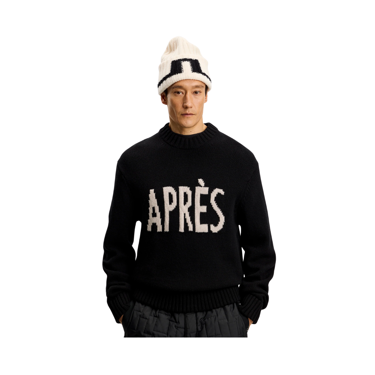 Fabian Graphic Knit Sweater - Black