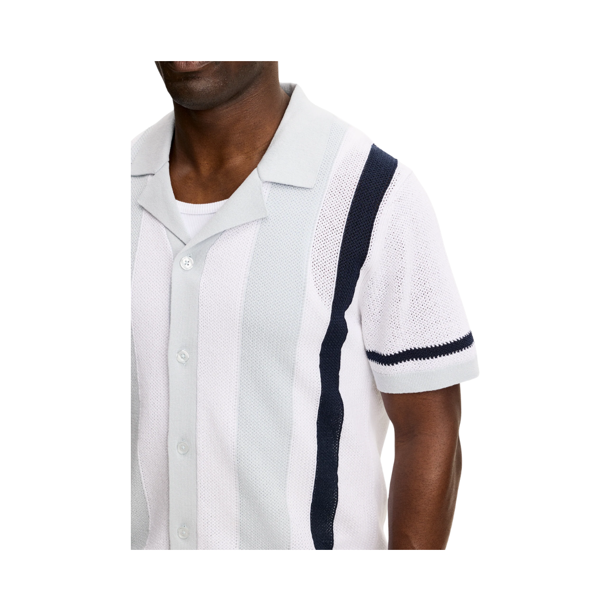 Remus Resort Collar Knit Polo - Skywriting