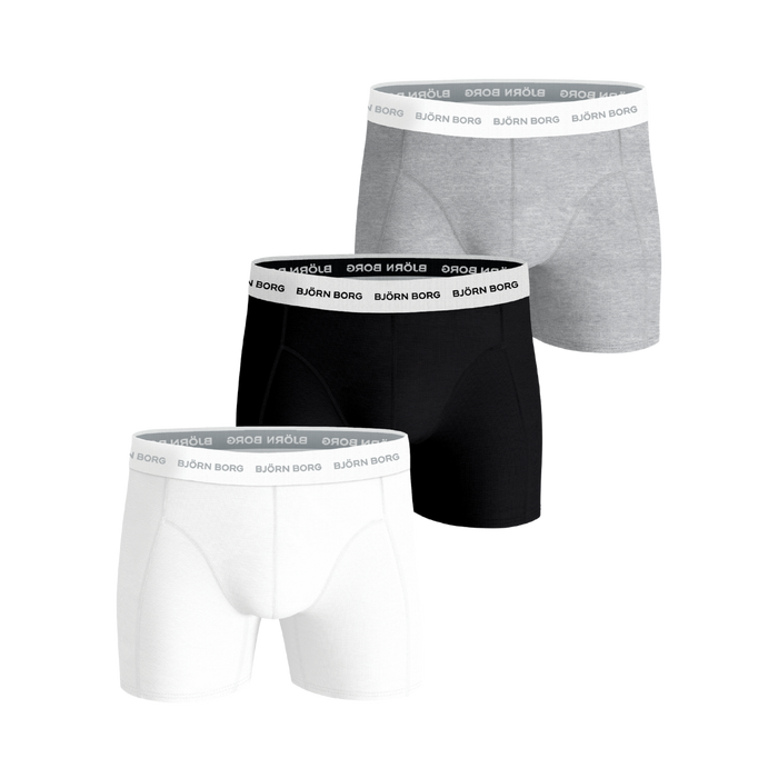 Cotton Stretch Boxer 3P - White/Grey/Black