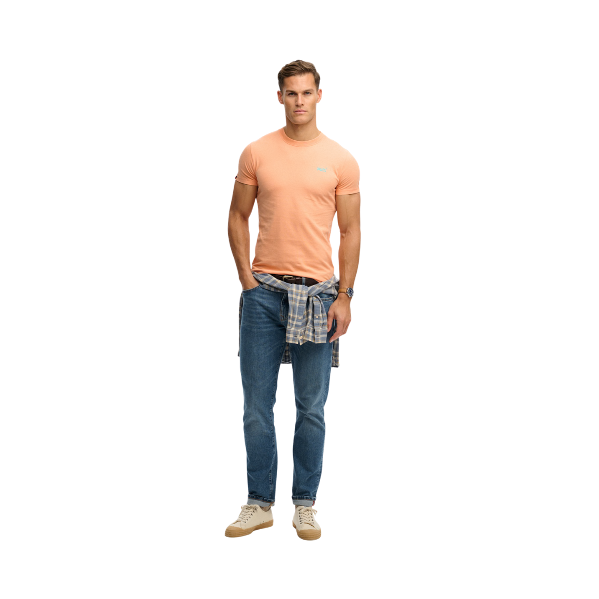 Essential Logo EMB Tee - Coral Reef/Blue
