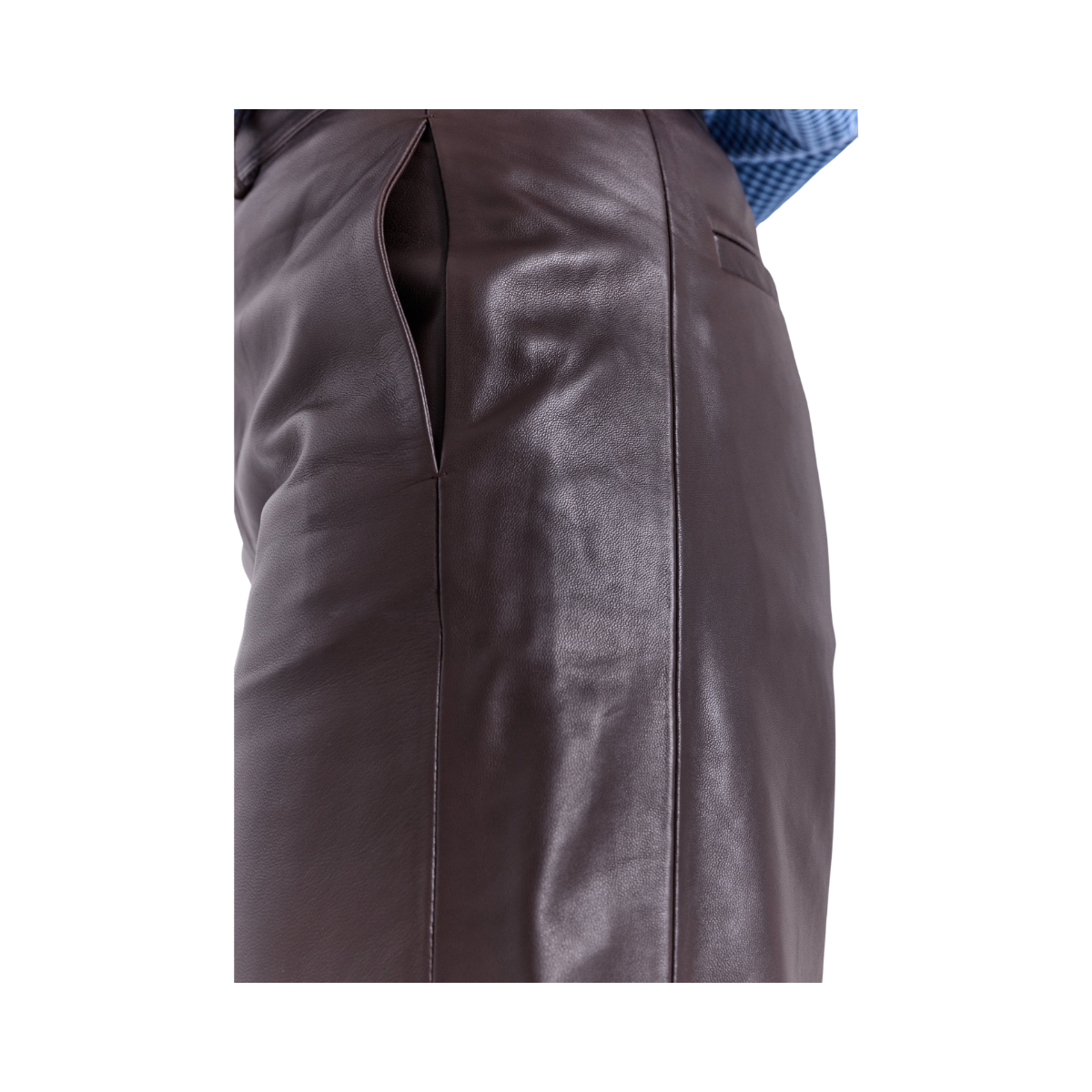 Monica Barrel Leather Pants - Dark Brown
