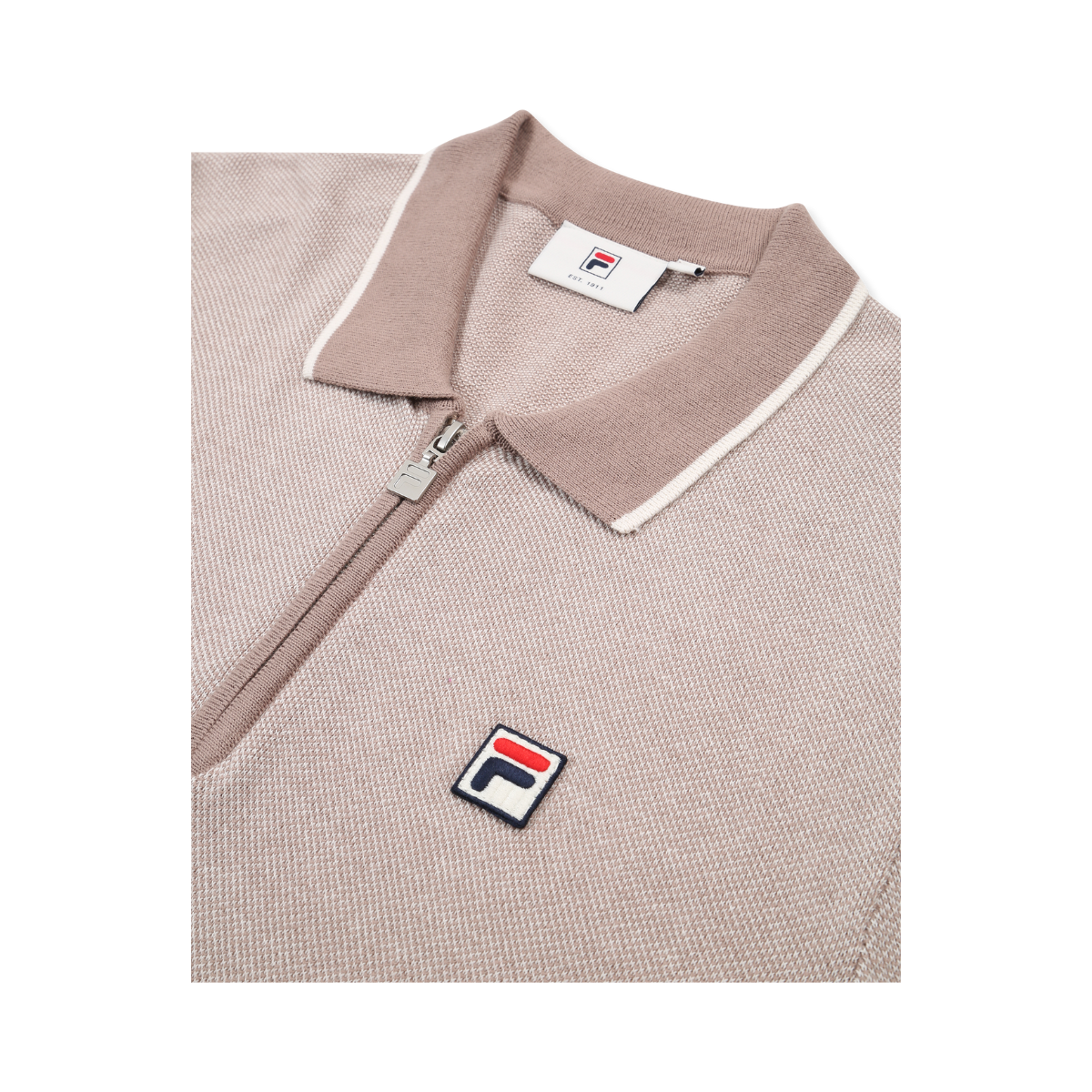Lucino Knit Polo Shirt - Taupe Gray Melange