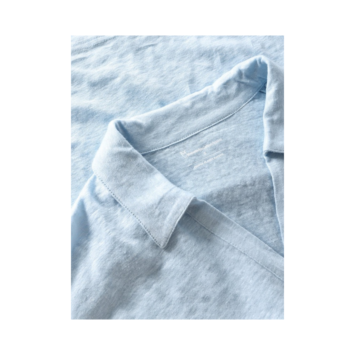 Linen Split Neck Polo - Skyway