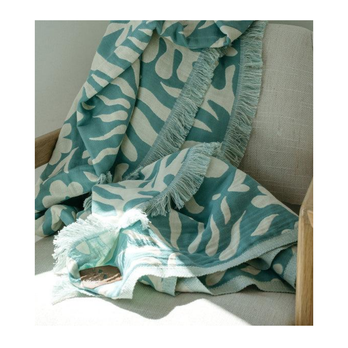 SUNNY DRIFTWEAVE BLANKET - Dusty Blue