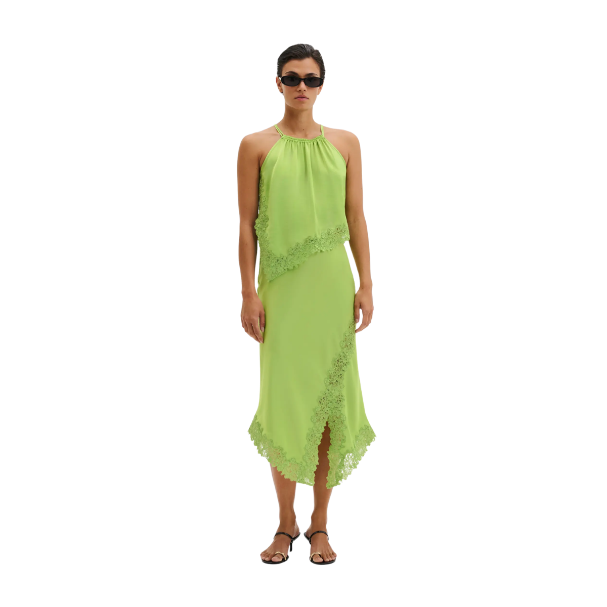 Madina Lace Top - Lime