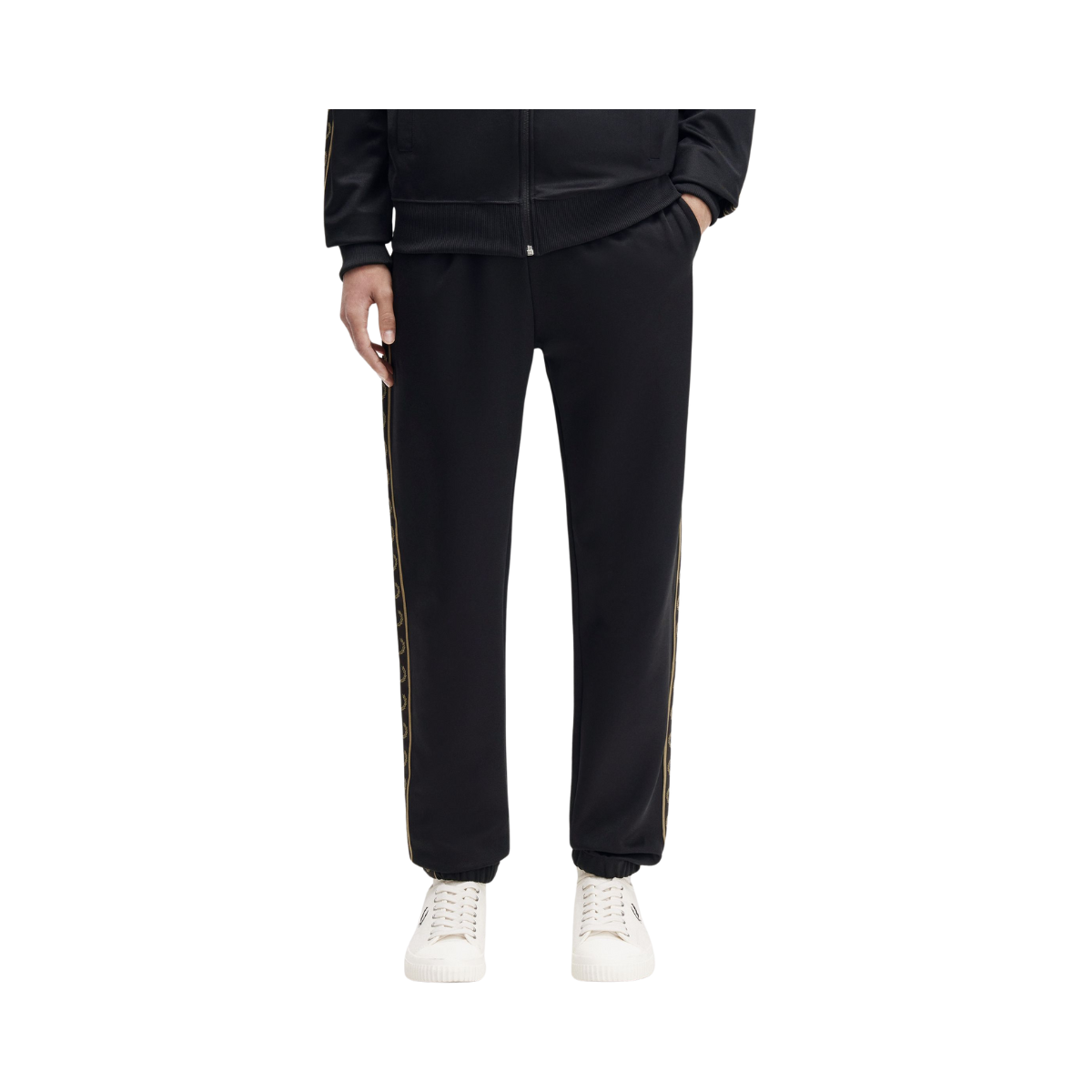 CONTRAST TAPE TRACK PANT - Black