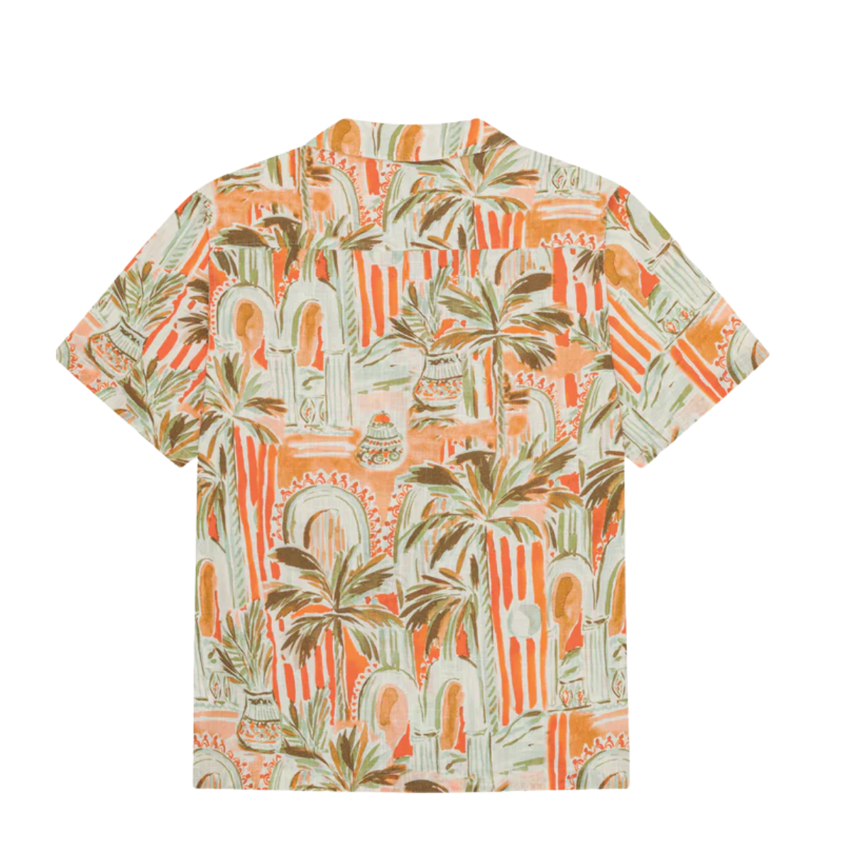 Palm AOP SS Shirt - Raw Sienna Orange