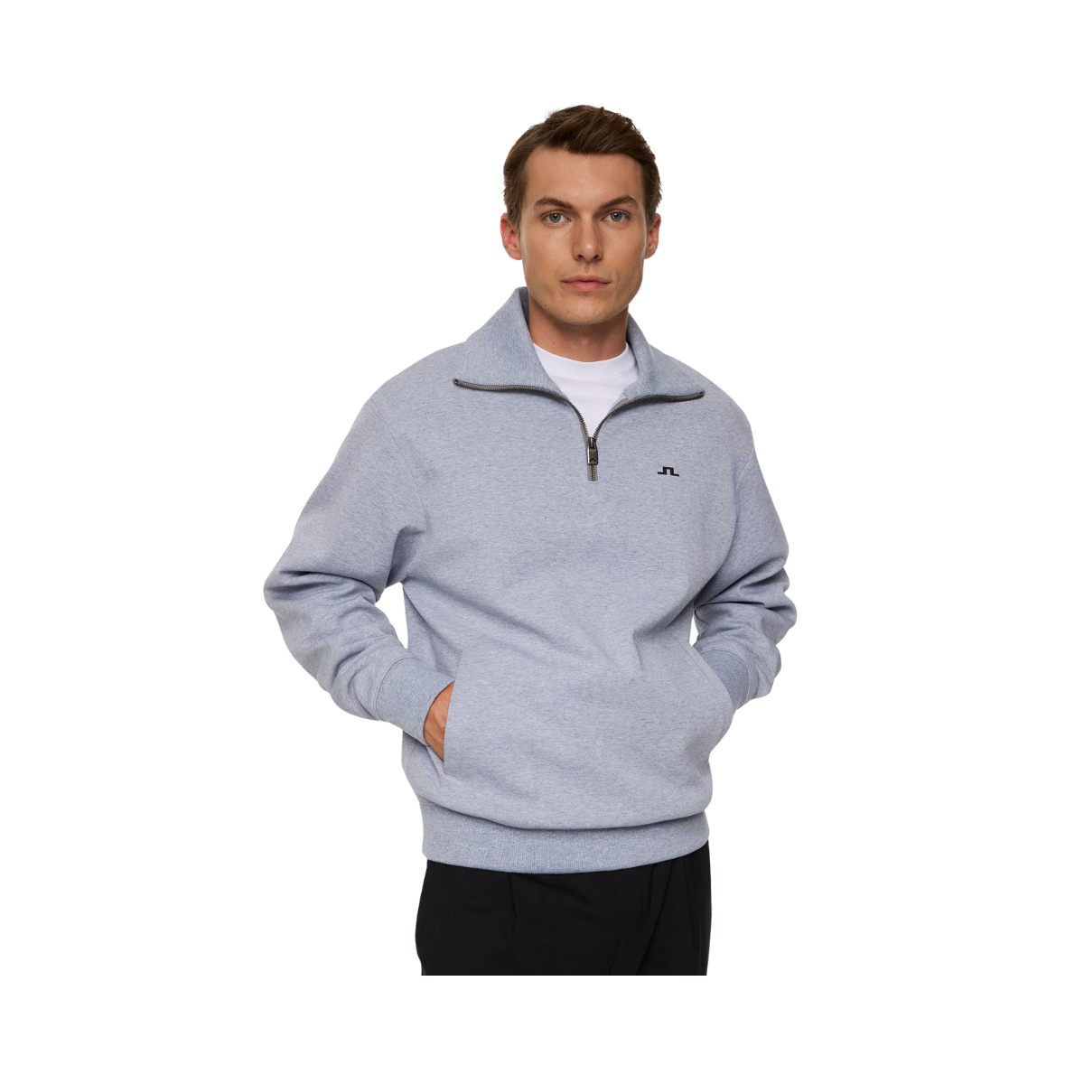 Callan quarter zip - Medium Grey Melange
