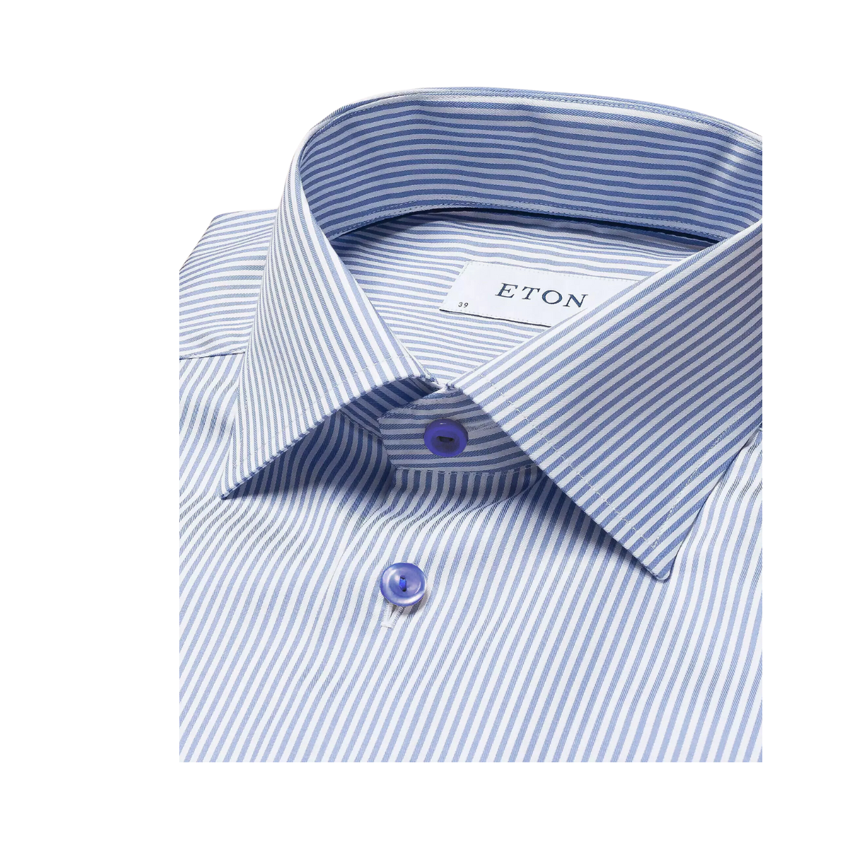 Cut Away Slim Bengal Striped Fine Twill Shirt - Blue