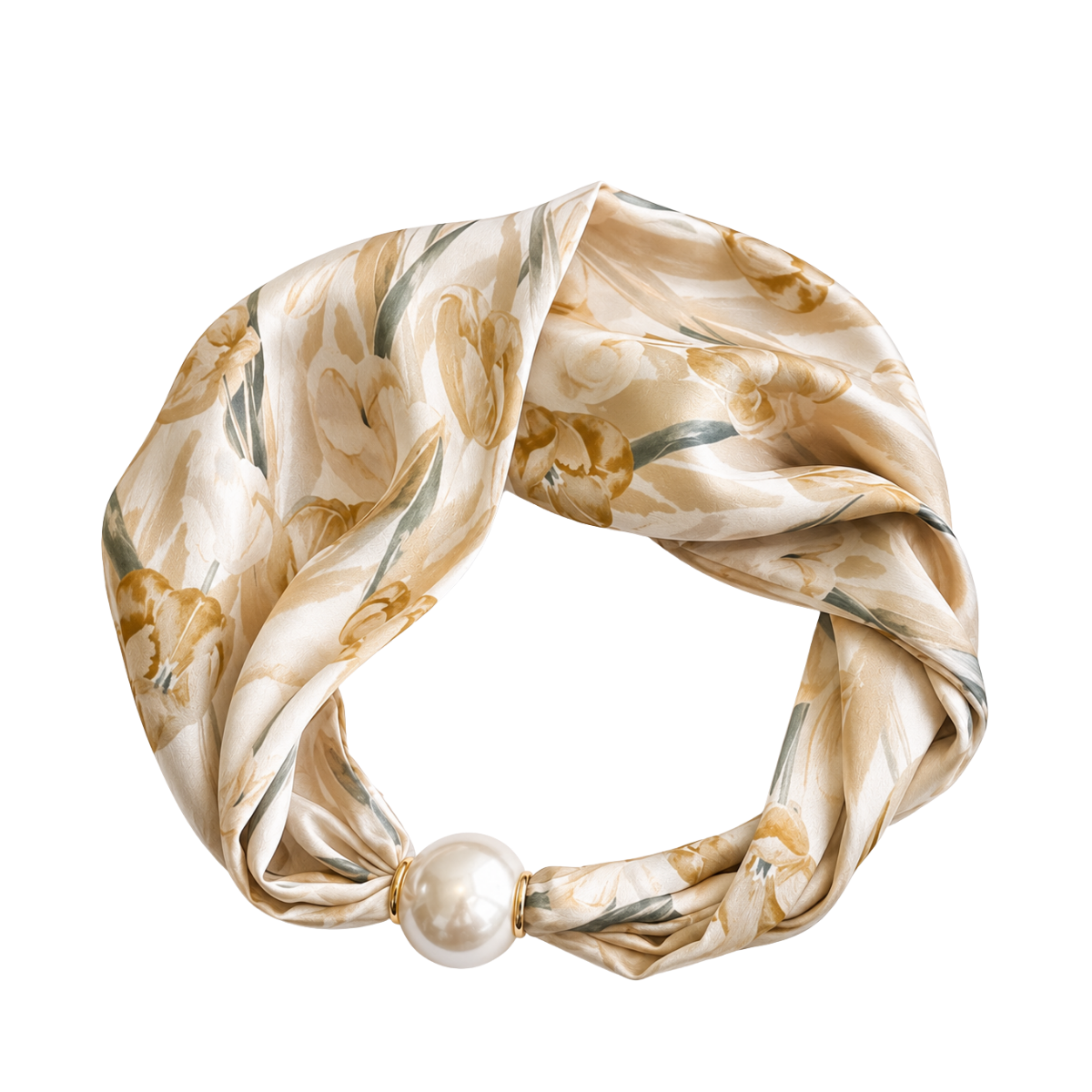 Pärlsilkesscarf - Coffee
