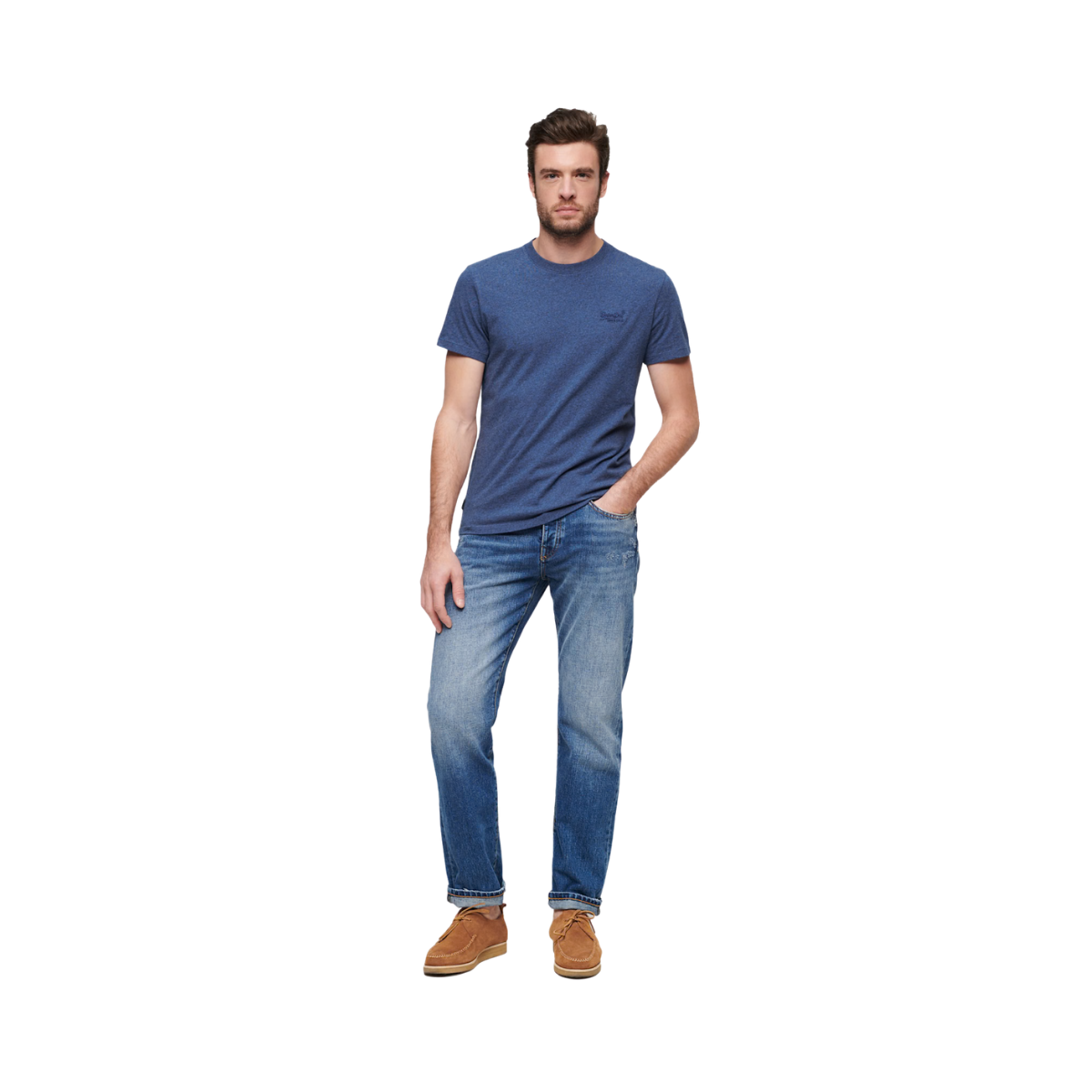 Essential Logo EMB Tee - Bright Blue Grit