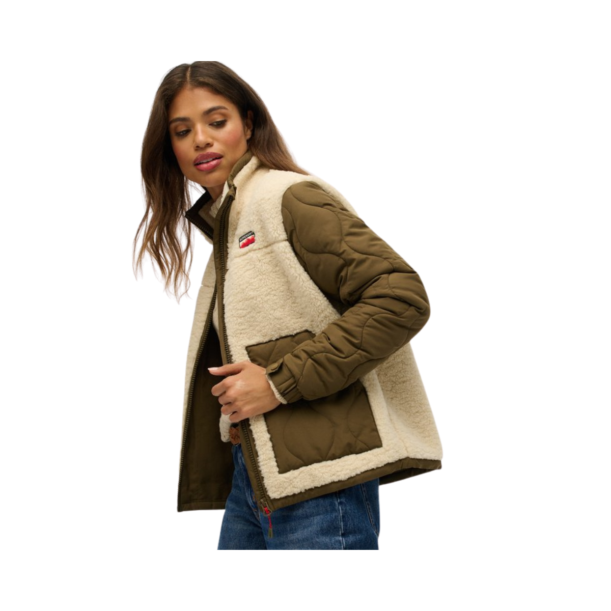 Fleece Hybrid Jacket - 1LG Oatmeal Beige
