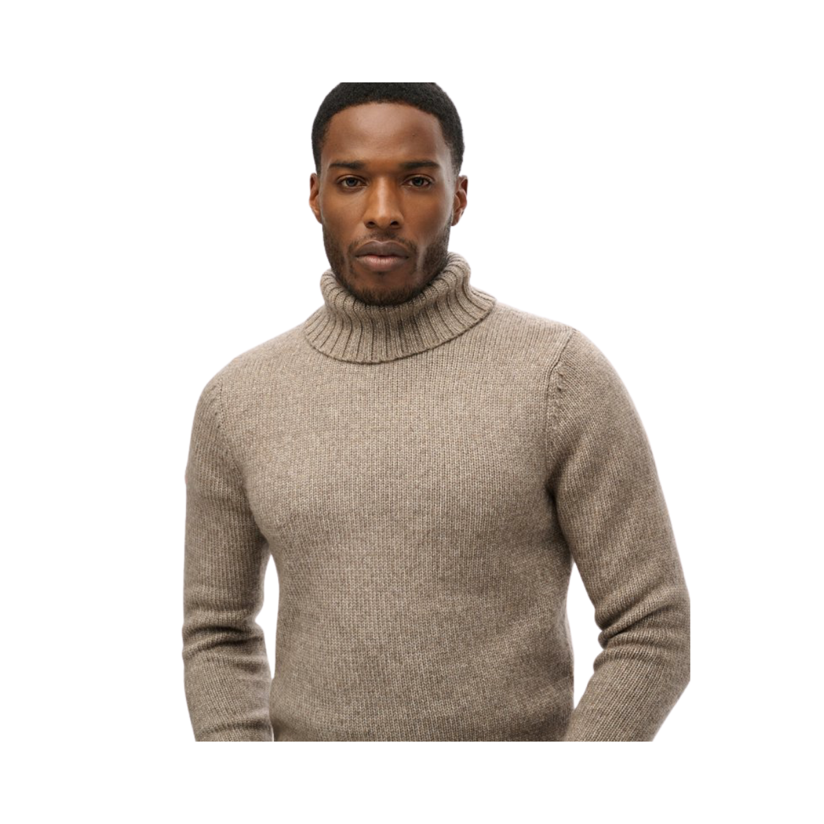 Brushed roll neck jumper - Grey Quartz