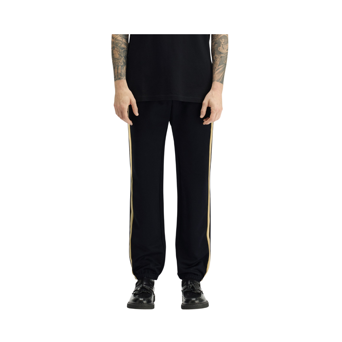 Stripe Tape Track Pant - Black/Champagne