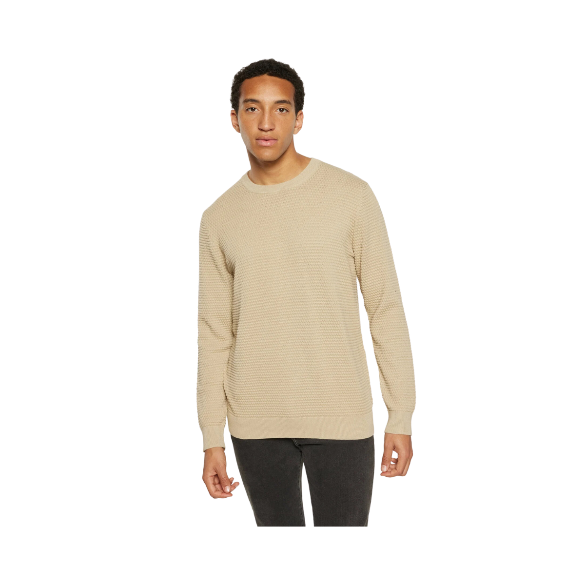 Bubble Knit Crew Neck - Light feather gray
