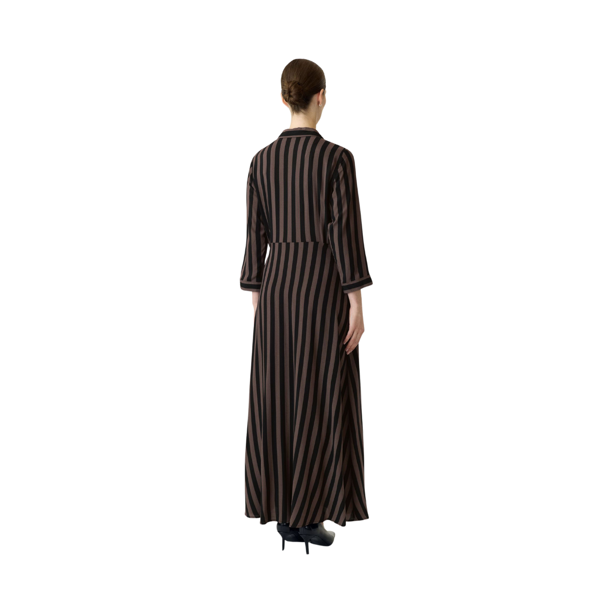 YASSavanna Long Shirt Dress - Chocolate brown