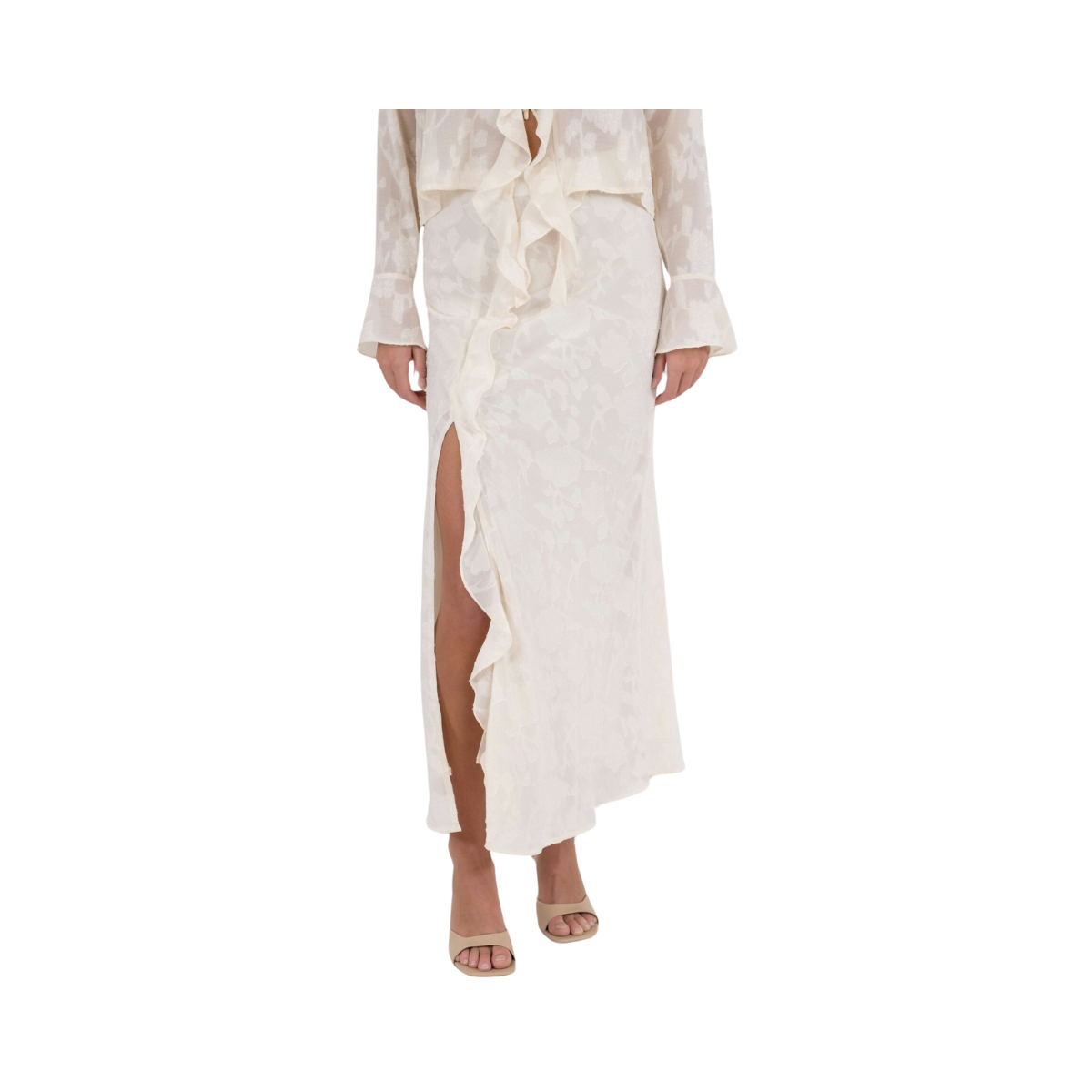 Vinza Burnout Skirt - 121 Off White