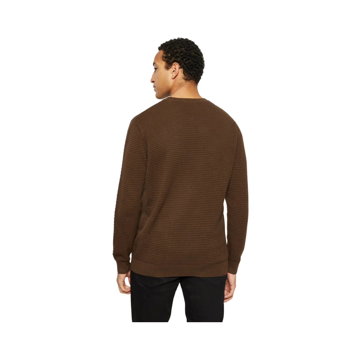 Vagn Reg Bubble Knit Crew Neck - Brown