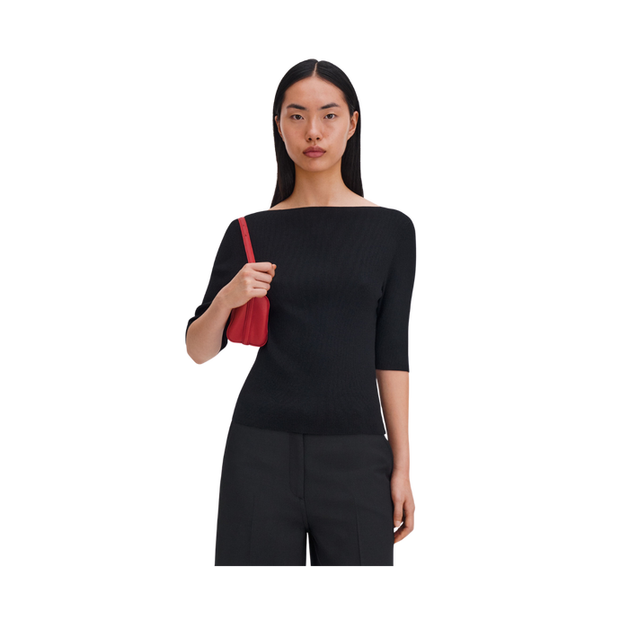 Boatneck Rib Top - Black