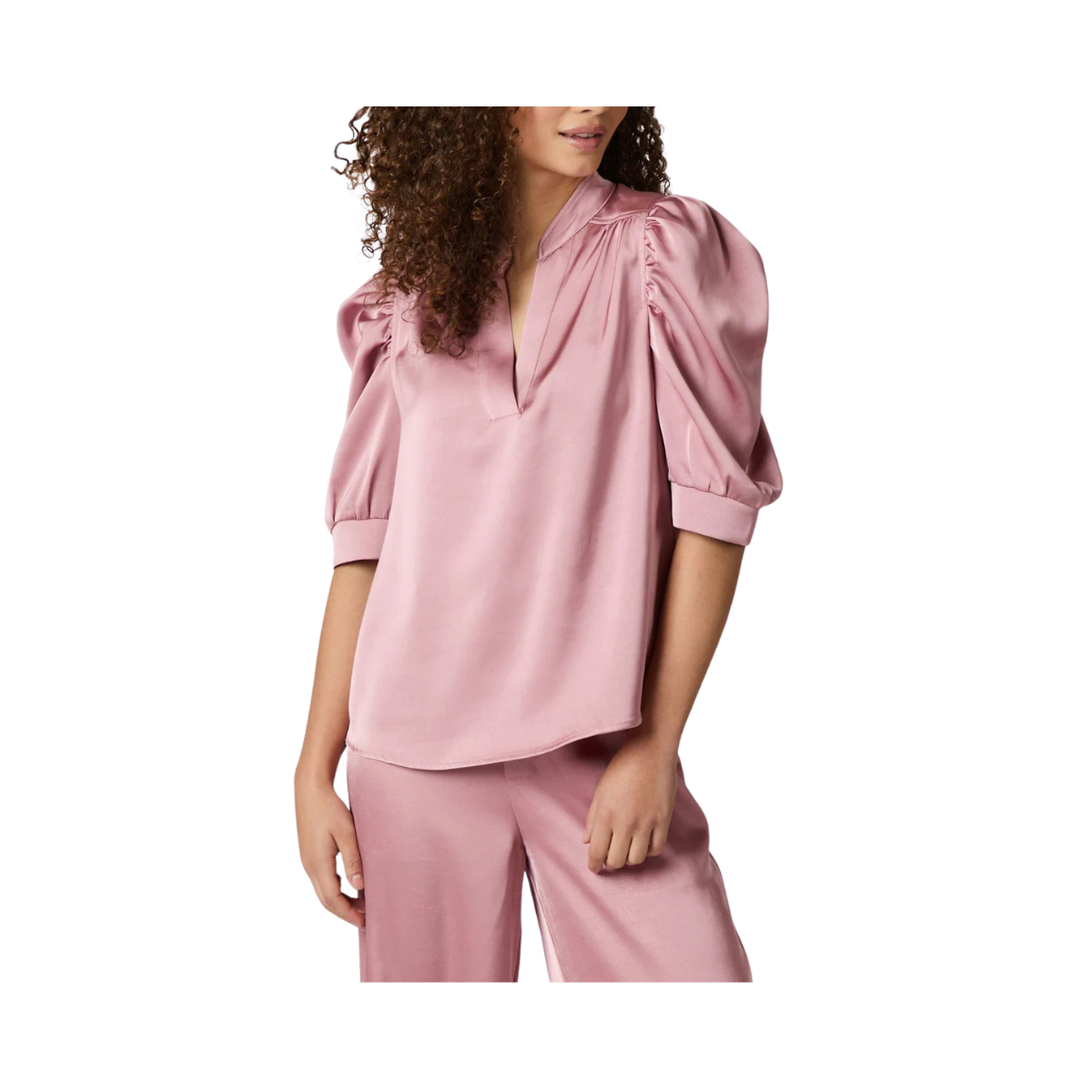 Roella Heavy Sateen Blouse - Evening Rose