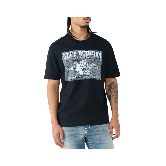 Painted Brick Buddha Tee - Jet Black